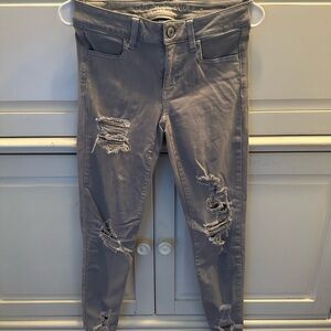 American Eagle Outfitters Distressed Gray Jeggings